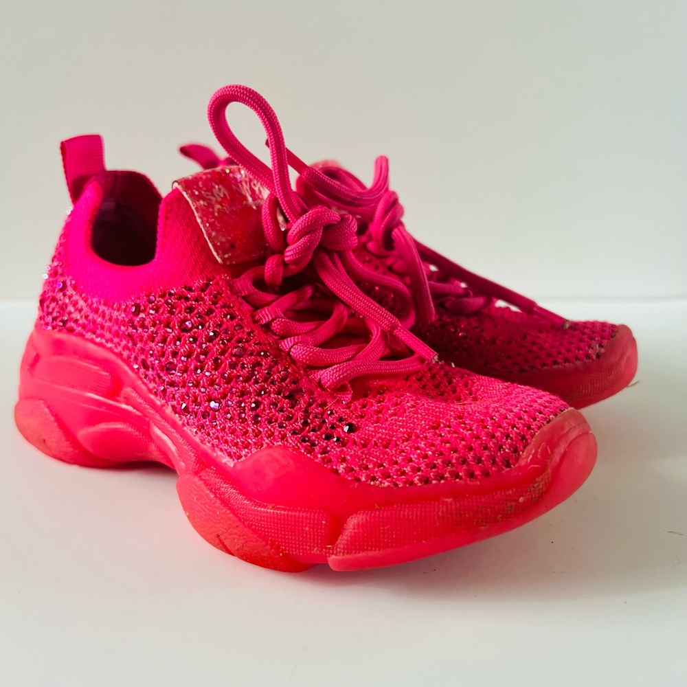 Kids Pink Rhinestone Steve Madden Sneakers